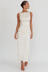 Leila Boat Neck Maxi Dress Ivory