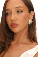 Jada Irregular Textured Earrings Gold/Silver