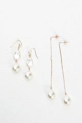 Ninette Faux Pearl Droplet Earrings Gold/Pearl
