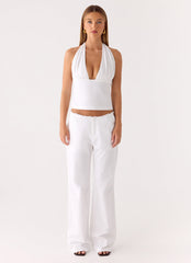 Josephina Linen Pant - White
