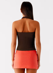 Nera Halter Top - Chocolate