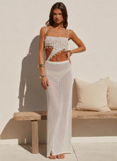 Shellbound Crochet Maxi Dress - Ivory