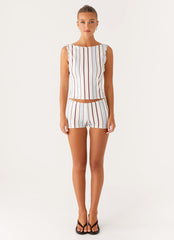 Sun's Out Tank Top - Blue Stripe
