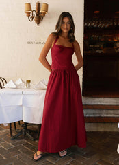 Cheryl Maxi Skirt - Cherry Red