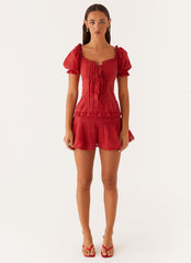Hundred Percent Mini Skirt - Red