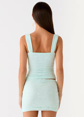 Lea Lace Top - Blue