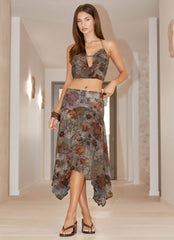 Rosewood Low Rise Midi Skirt - Vintage Blossom