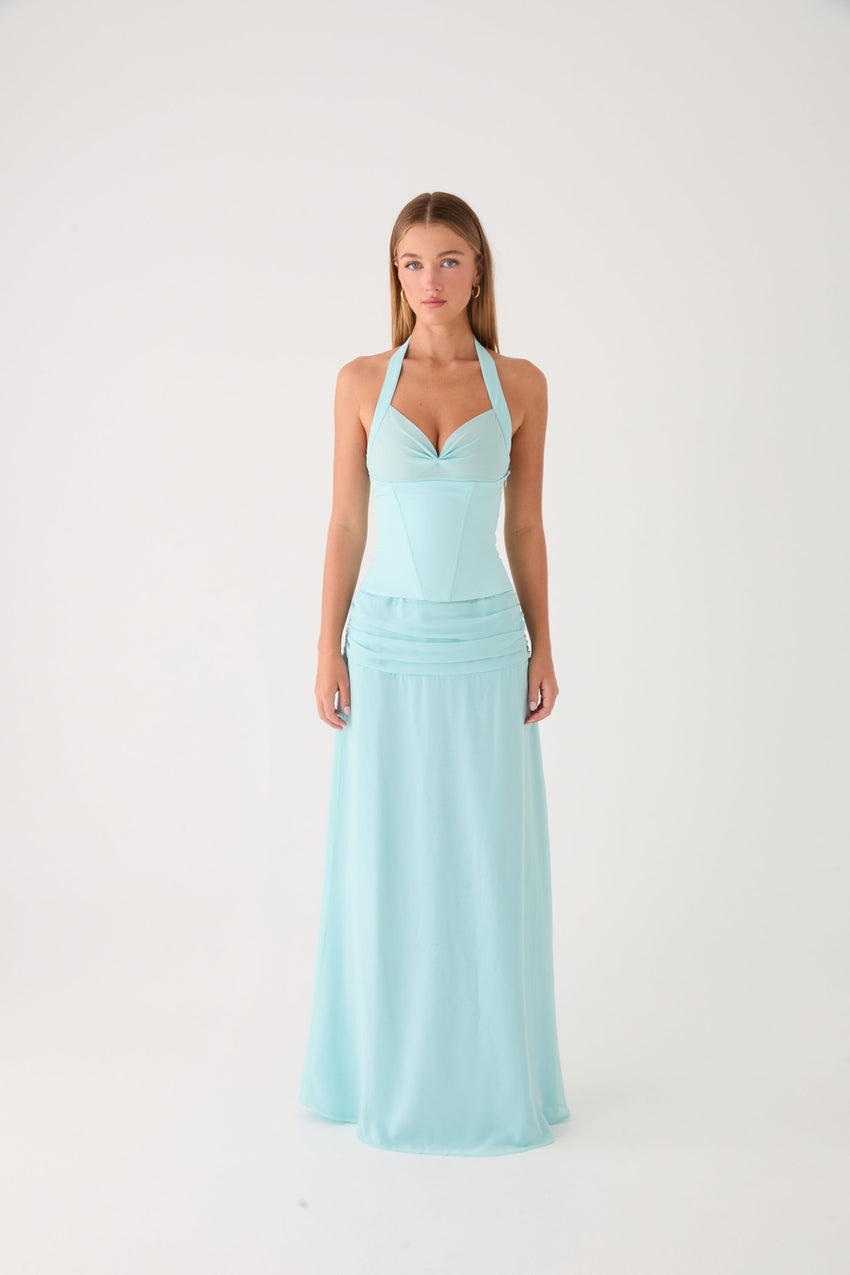 Soneva Corset Maxi Dress - Aqua