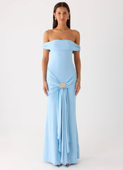 Vee Bardot Maxi Dress - Blue
