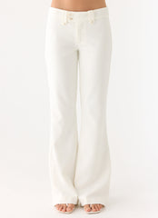 Weiss Low Rise Suiting Pants - White