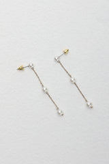 Ophir Chain Drop Earrings Gold Pearl