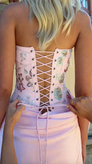Heavy Embroidery Sequin Strapless Mini Dress